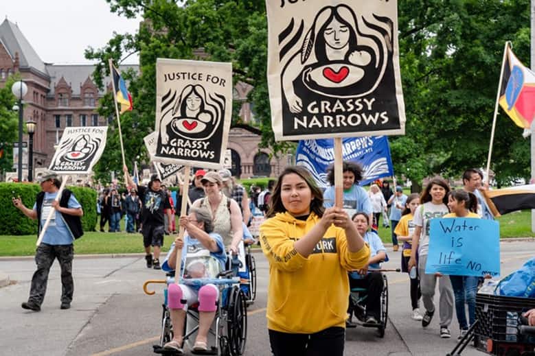People protesting in the street