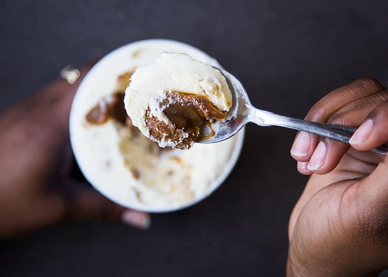 A Picture of salted Caramel Ice Cream
