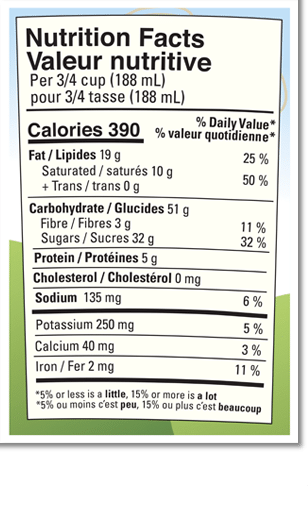 Informations nutritionnelles