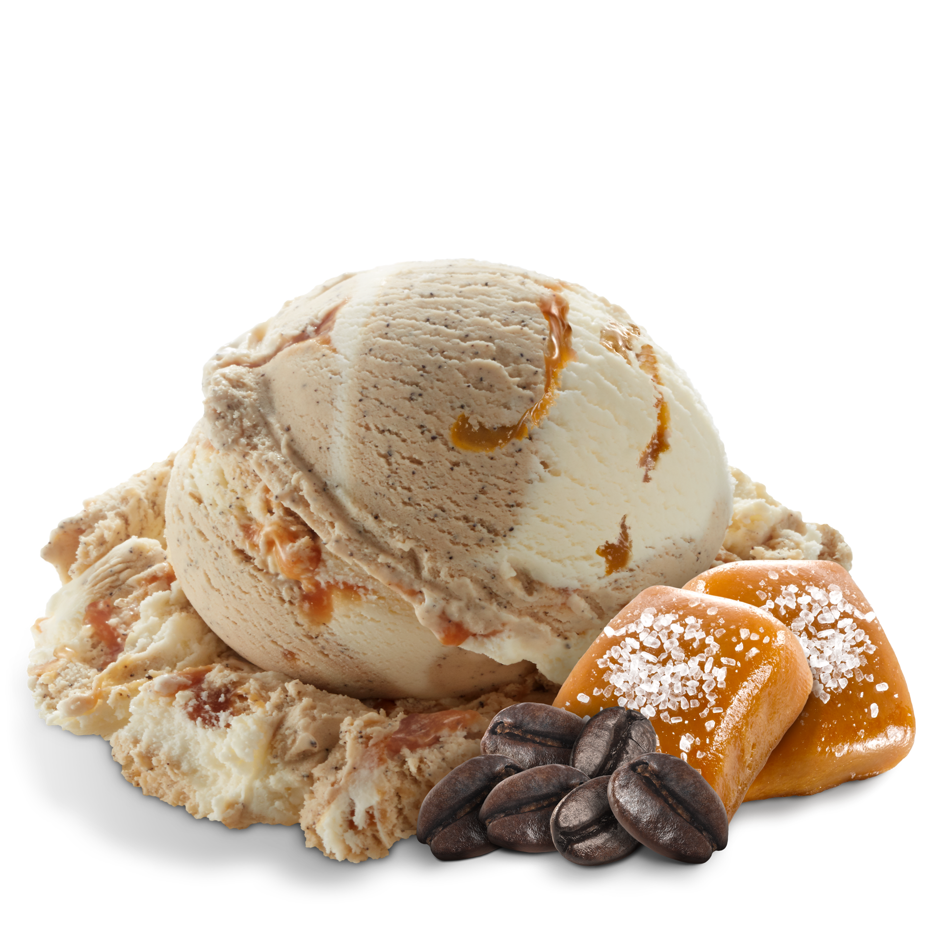 Ingredients next to a scoop of ice cream