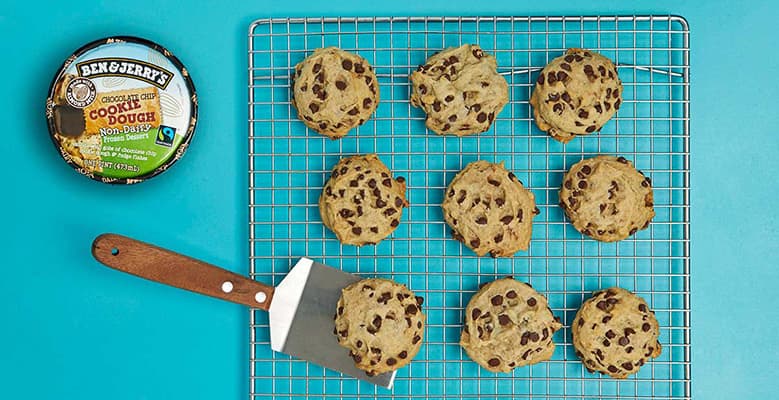 The Ultimate Vegan Chocolate Chip Cookies on a cooling rack