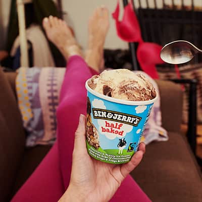 Eating Ice cream on couch
