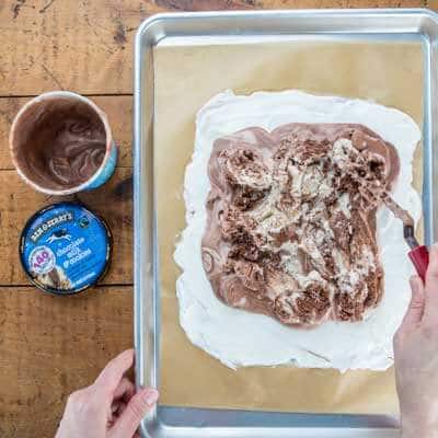 Moo-phoria Chocolate Milk & Cookies light ice cream on top of the yogurt layer